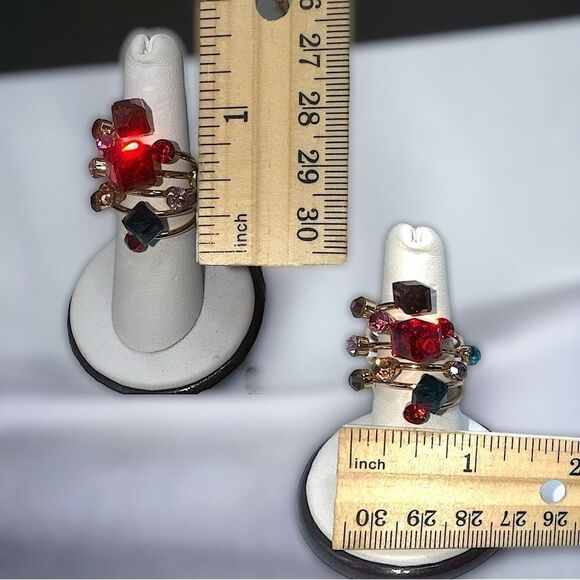 Fancy Cocktail Ring l Multi-Faceted  Gold Band l Size 6 l New - Picture 7 of 14